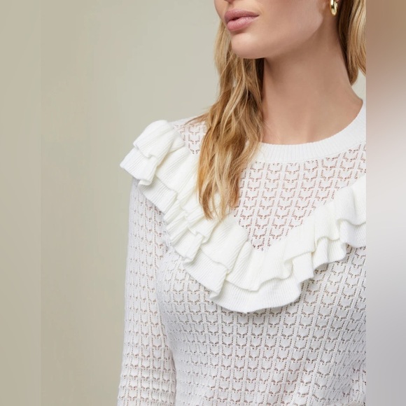 Rachel Parcell Pointelle Ruffle Sweater - Picture 3 of 5